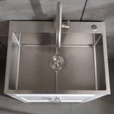 Flynama 24-Inch Stainless Steel Drop-In/Undermount Sink with Faucet & Drain
