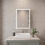 HMMHVV 20 in. W x 28 in. H Rectangular Aluminum Left Surface Mount Smart LED Lighted Wall Bathroom Medicine Cabinet with Mirror