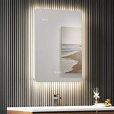 HMMHVV 20 in. W x 28 in. H Rectangular Aluminum Surface Mount Smart Lighted LED Bathroom Medicine Cabinet with Mirror