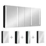 XUJMK Anti-fog 60 in. W x 30 in. H Rectangular Aluminum Medicine Cabinet with Mirror in Silver LED Bathroom Defogging Dimmer