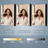 XUJMK Anti-fog 60 in. W x 30 in. H Rectangular Aluminum Medicine Cabinet with Mirror in Silver LED Bathroom Defogging Dimmer