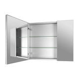 DEERVALLEY Rectangular Aluminum Frameless 30 in. W x 26 in. H Double-Door Surface Mount Bathroom Medicine Cabinet with Mirror
