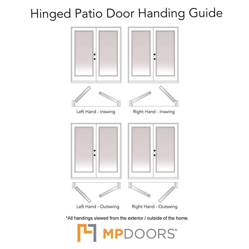 72 in. x 80 in. Fiberglass Smooth White Left-Hand Outswing Hinged Patio Door with Low E Built in Blinds