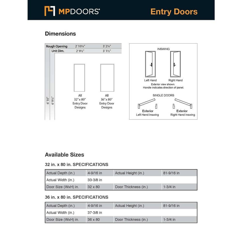 36 in. x 80 in. Smooth White Left-Hand Inswing Full-Lite 4-Lite SDL Low-E Finished Fiberglass Prehung Front Door