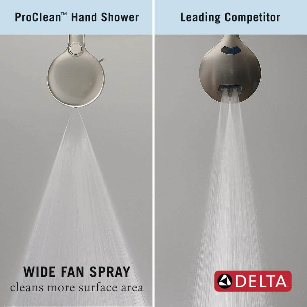 Delta Universal Showering Components ProClean 6‑Spray Handheld Shower Head, 1.75 GPM, SpotShield Brushed Nickel, 72‑in Hose
