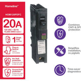 Square D Homeline 20 Amp Single-Pole Plug-On Neutral Dual Function (CAFCI & GFCI) Circuit Breaker, HOM120PDFC