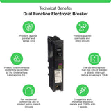 Square D Homeline 20 Amp Single-Pole Plug-On Neutral Dual Function (CAFCI & GFCI) Circuit Breaker, HOM120PDFC