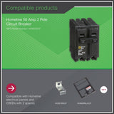 Square D Homeline 50 Amp 2-Pole Circuit Breaker(HOM250CP)