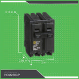 Square D Homeline 50 Amp 2-Pole Circuit Breaker(HOM250CP)