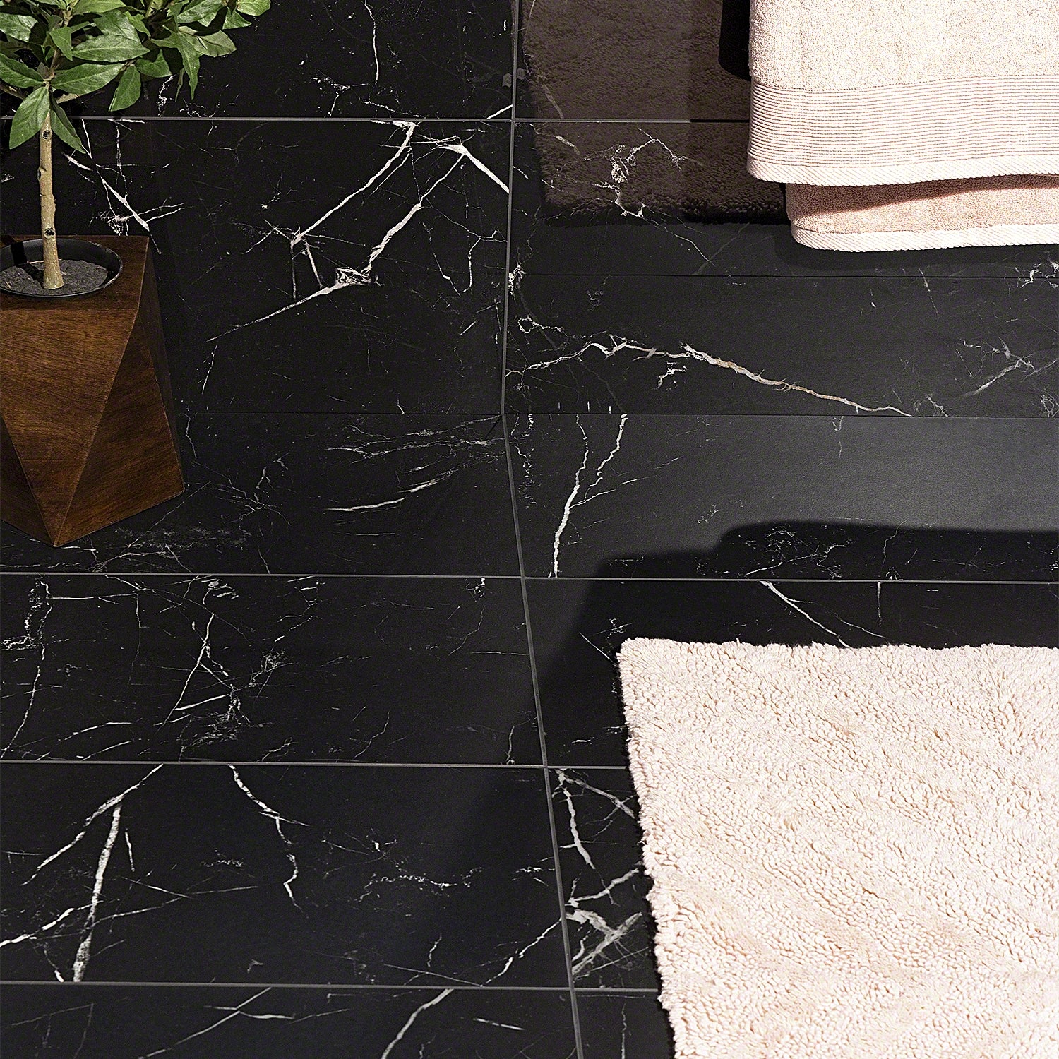 Marble Tech Port Laurent Black 12x24 Matte Porcelain Tile - Lux Tile ...