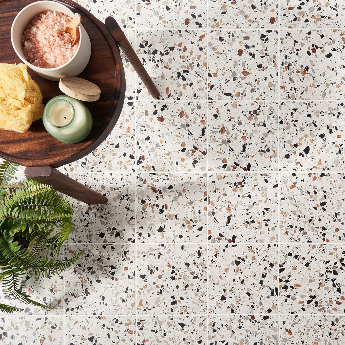 Tile Native Chip Lux Tile Chips Macro Bianco White 8x8 Matte Porcelain Tile – Super Arbor