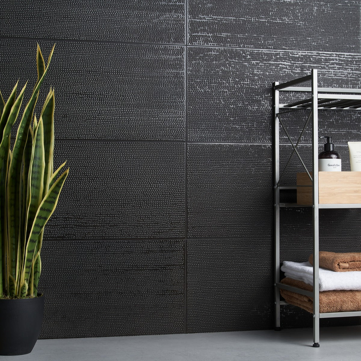 Lux Tile Rethink Decoro Leather Black 12x24 Textured Matte Porcelain W ...
