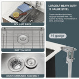 LORDEAR 22 in. x 22 in. Drop-In Stainless Steel Laundry Utility Sink