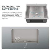LORDEAR 22 in. x 22 in. Drop-In Stainless Steel Laundry Utility Sink