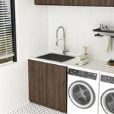 LORDEAR 22 in. x 22 in. Drop-In Stainless Steel Laundry Utility Sink