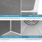 Ruvati Savona Pro Undermount Laundry Utility Sink, 16-Gauge Stainless Steel