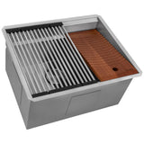 Ruvati Alto 23" Deep Undermount Stainless Steel Laundry Utility Workstation Sink with Washboard - RVU6525