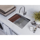 Ruvati Alto 23" Deep Undermount Stainless Steel Laundry Utility Workstation Sink with Washboard - RVU6525