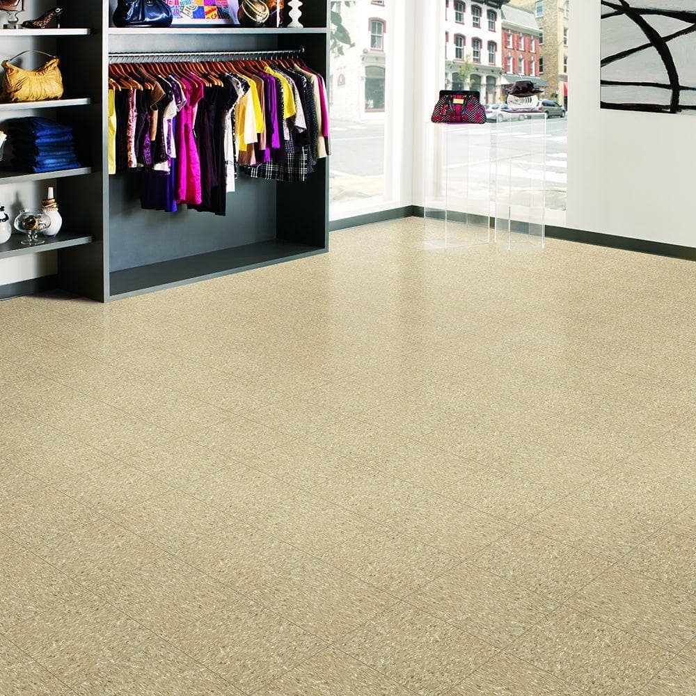 Armstrong Civic Square VCT 12 in. x 12 in. Stone Tan Commercial