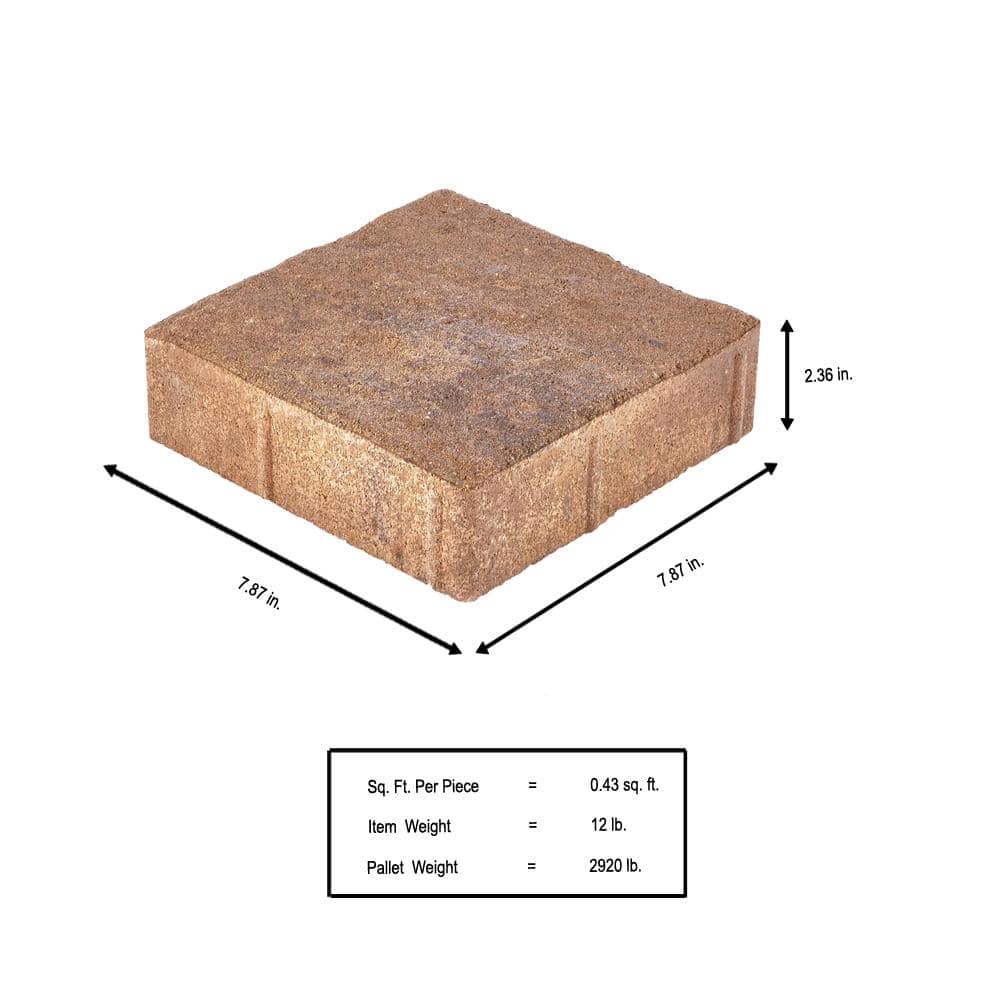 Pavestone Valenda Medium 7.75 in. x 7.75 in. x 2.25 in. Three Tone Bro ...