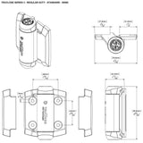 Tru-Close D&D 2-7/8 in. x 3-3/4 in. Black Self-Closing Metal Gate Hinge (2-Pack)