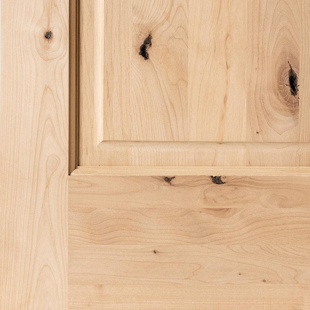 Krosswood Doors 32 in. x 80 in. Rustic Knotty Alder 2-Panel Square Top Solid Wood Stainable Interior Door Slab