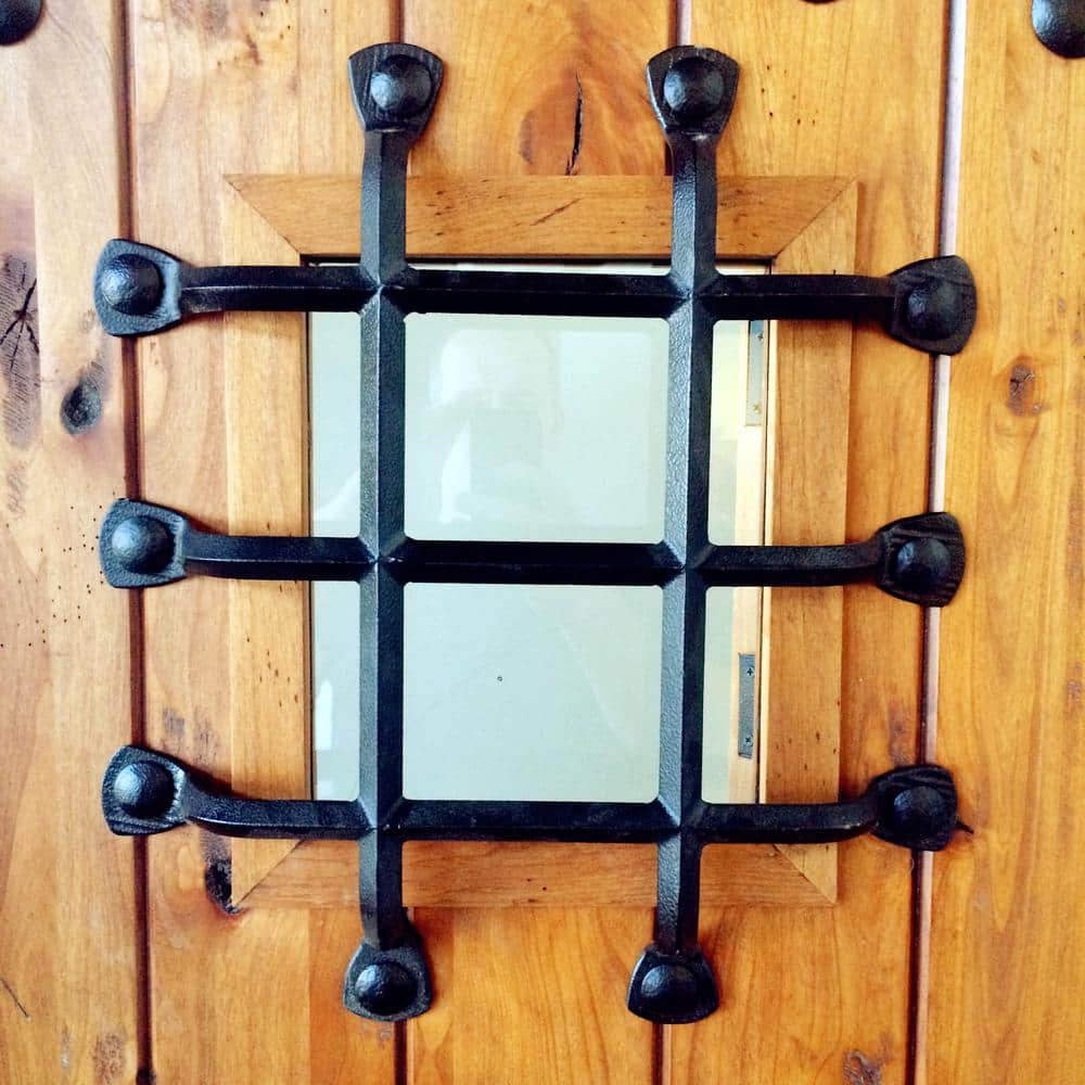 Krosswood Doors 64 in. x 80 in. Mediterranean Knotty Alder Arch Top Clear Low‑E Unfinished Wood Right‑Hand Prehung Front Door with Half Sidelites