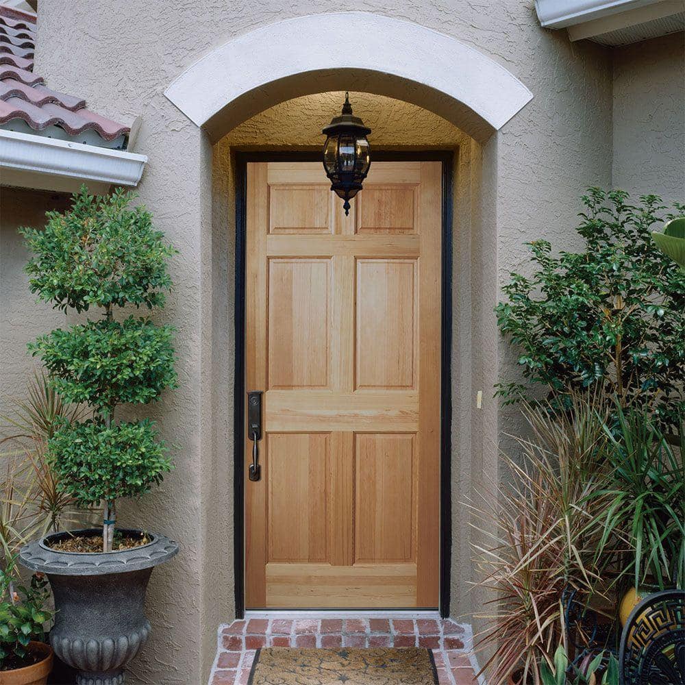 Masonite 32 in. x 80 in. 6-Panel Unfinished Fir Front Exterior Door Slab