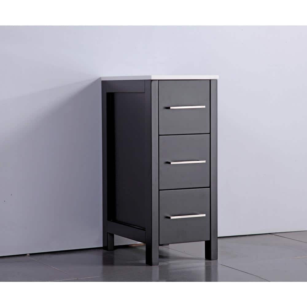 Vanity Art Ravenna 60 in. W Bathroom Vanity in Espresso with Double Basin in White Engineered Marble Top and Mirror