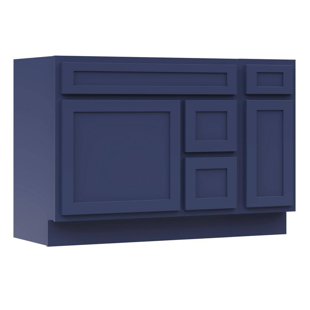 Vanity Art 48 in. W x 21 in. D x 32.5 in. H Bath Vanity Cabinet without Top in Blue