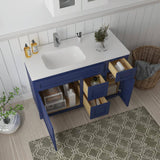 Vanity Art 48 in. W x 21 in. D x 32.5 in. H Bath Vanity Cabinet without Top in Blue