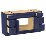 Vanity Art 60 in. W x 21 in. D x 32.5 in. H Bath Vanity Cabinet without Top in Blue