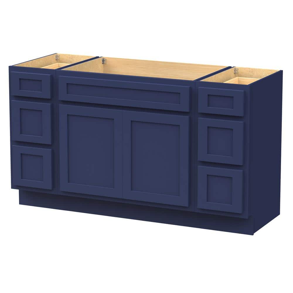 Vanity Art 60 in. W x 21 in. D x 32.5 in. H Bath Vanity Cabinet without Top in Blue