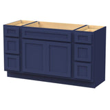 Vanity Art 60 in. W x 21 in. D x 32.5 in. H Bath Vanity Cabinet without Top in Blue