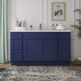 Vanity Art 60 in. W x 21 in. D x 32.5 in. H Bath Vanity Cabinet without Top in Blue