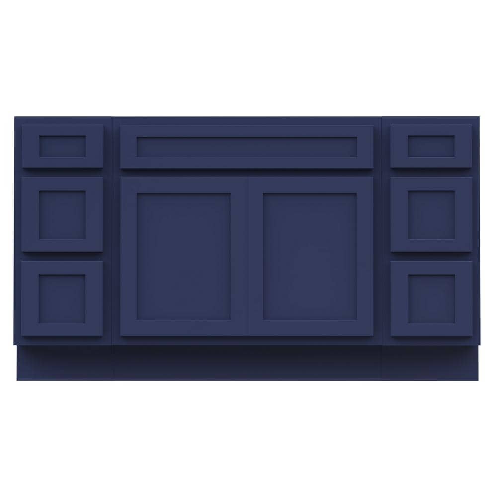 Vanity Art 60 in. W x 21 in. D x 32.5 in. H Bath Vanity Cabinet without Top in Blue