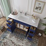 Vanity Art 60 in. W x 21 in. D x 32.5 in. H Bath Vanity Cabinet without Top in Blue