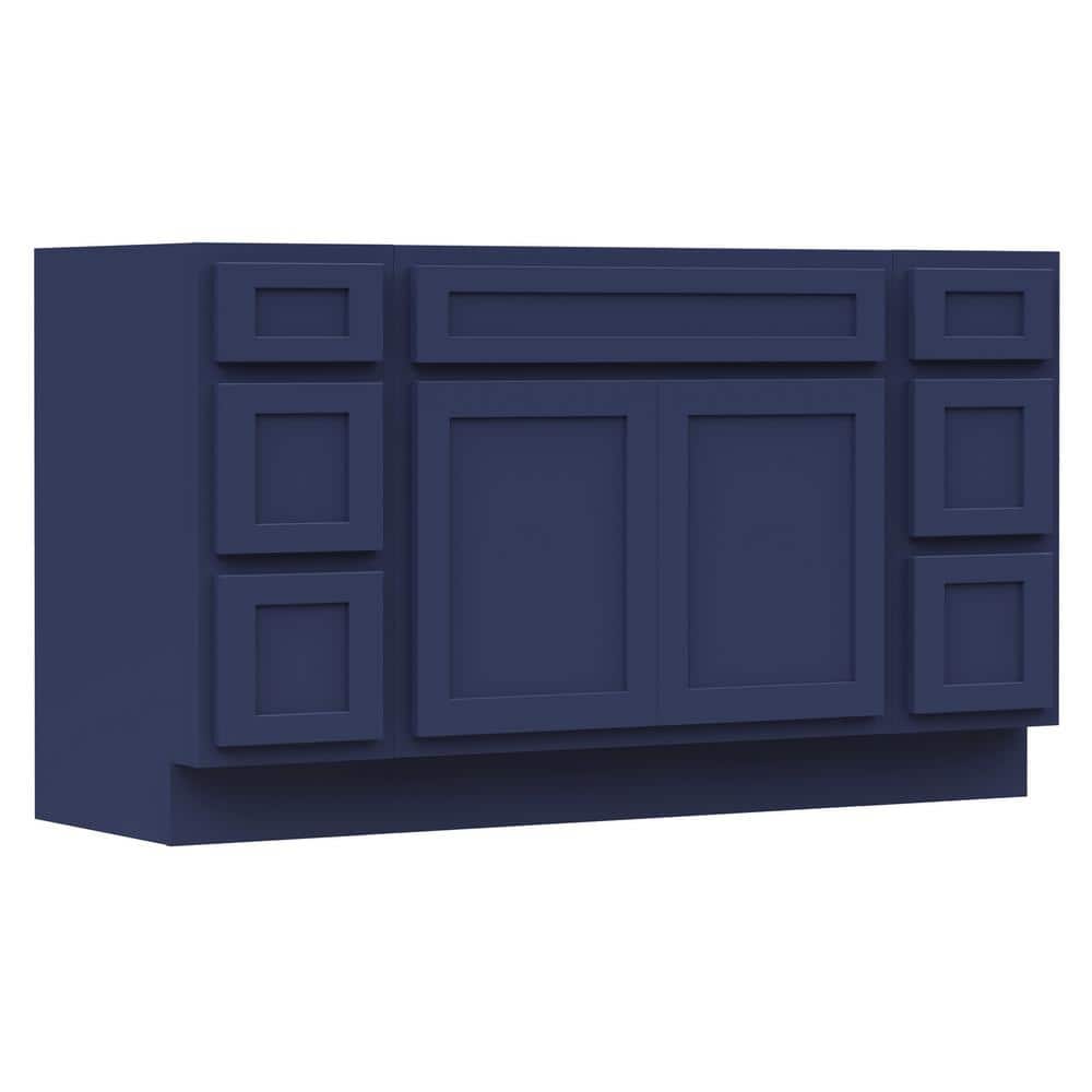 Vanity Art 60 in. W x 21 in. D x 32.5 in. H Bath Vanity Cabinet without Top in Blue