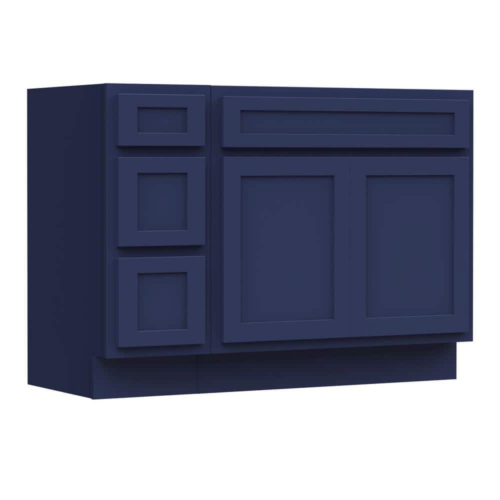 Vanity Art 45 in. W x 21 in. D x 32.5 in. H Bath Vanity Cabinet without Top in Blue
