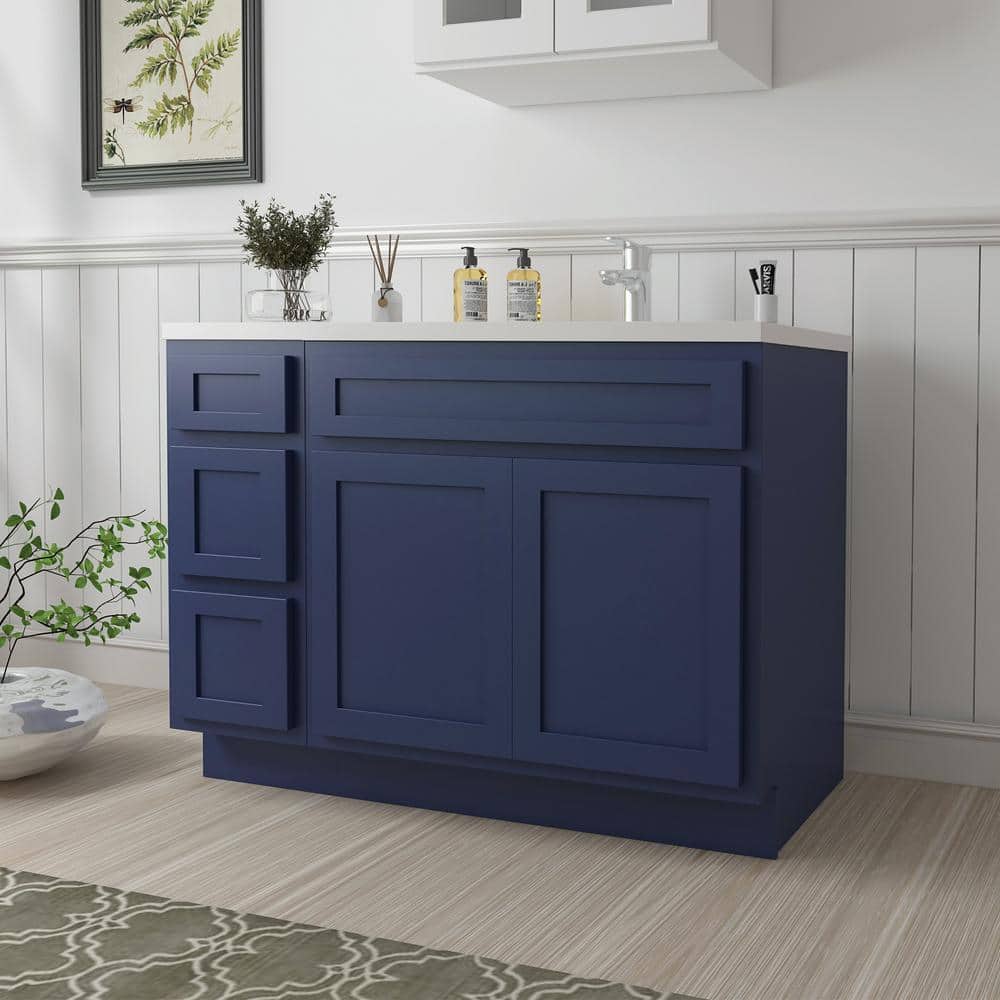 Vanity Art 45 in. W x 21 in. D x 32.5 in. H Bath Vanity Cabinet without Top in Blue