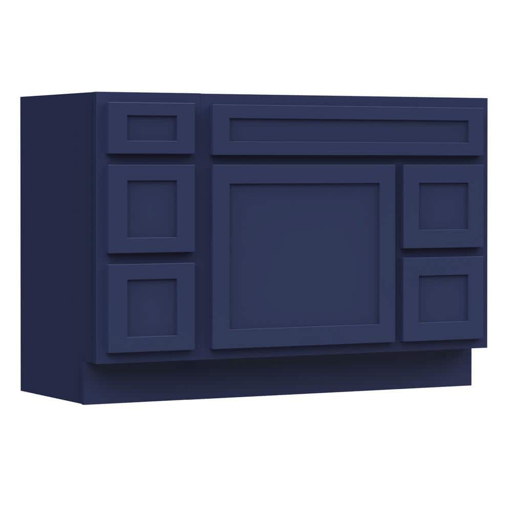 Vanity Art 48 in. W x 21 in. D x 32.5 in. H Bath Vanity Cabinet without Top in Blue
