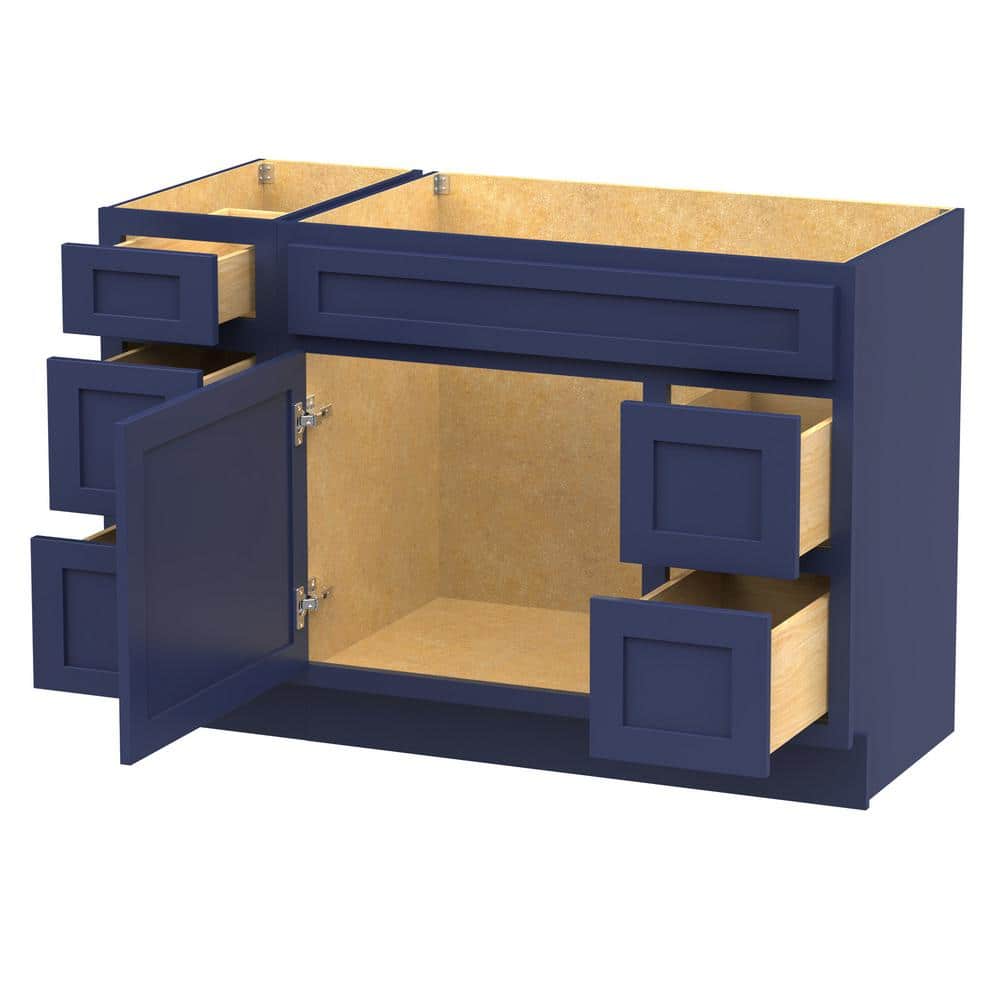 Vanity Art 48 in. W x 21 in. D x 32.5 in. H Bath Vanity Cabinet without Top in Blue