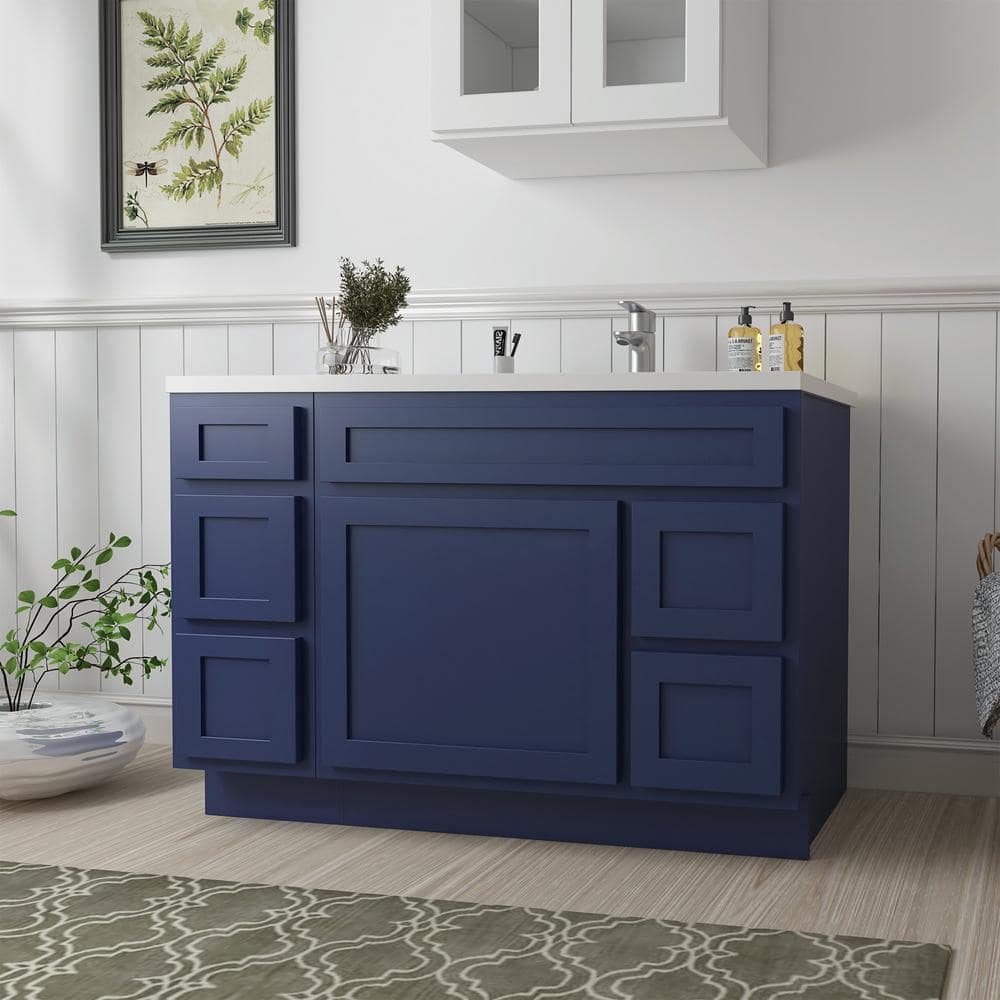 Vanity Art 48 in. W x 21 in. D x 32.5 in. H Bath Vanity Cabinet without Top in Blue
