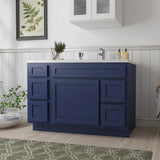 Vanity Art 48 in. W x 21 in. D x 32.5 in. H Bath Vanity Cabinet without Top in Blue