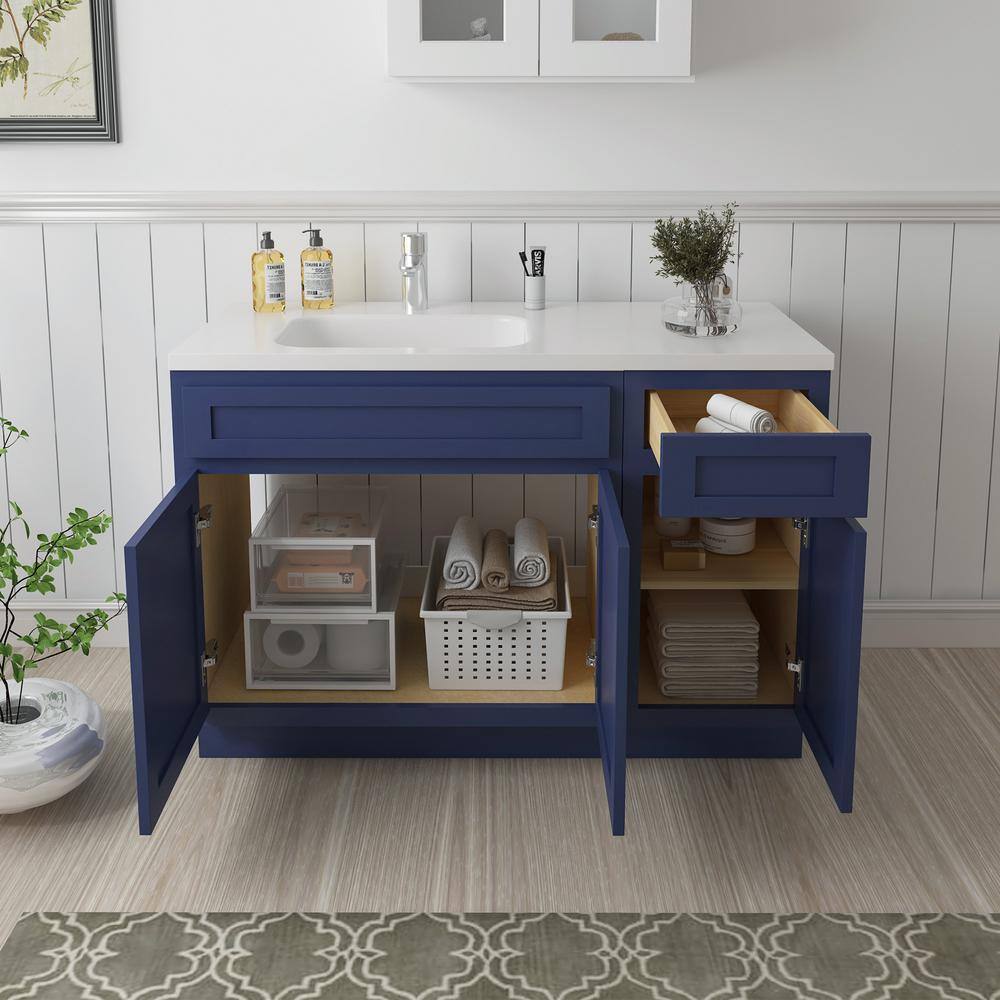 Vanity Art 45 in. W x 21 in. D x 32.5 in. H Bath Vanity Cabinet without Top in Blue