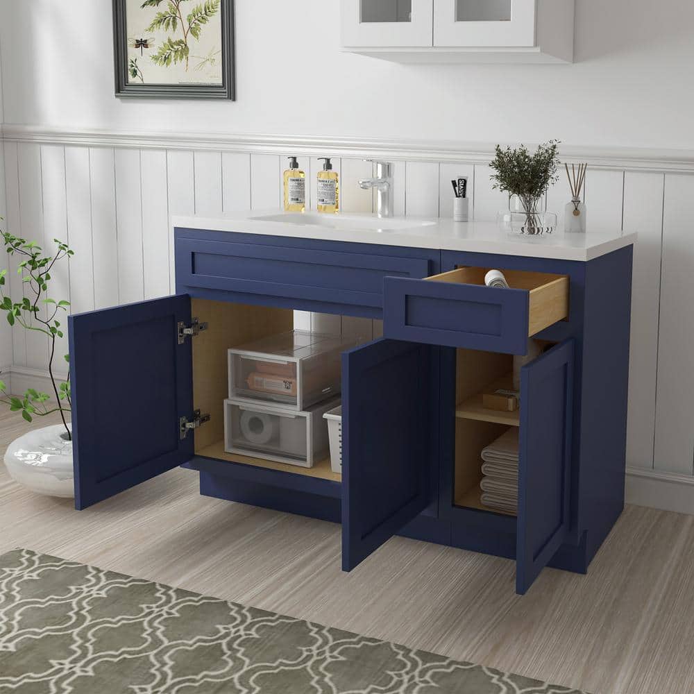 Vanity Art 45 in. W x 21 in. D x 32.5 in. H Bath Vanity Cabinet without Top in Blue