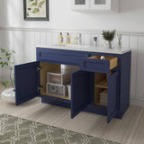 Vanity Art 45 in. W x 21 in. D x 32.5 in. H Bath Vanity Cabinet without Top in Blue