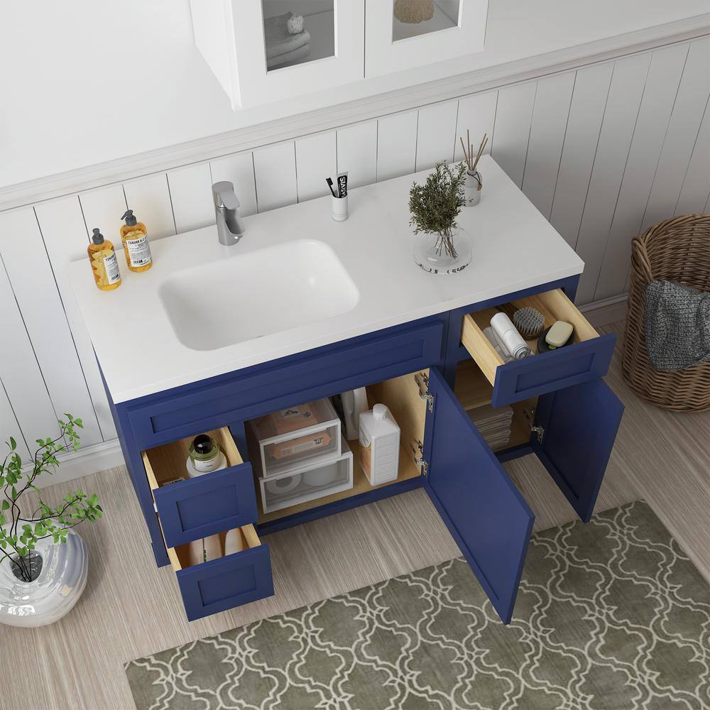 Vanity Art 51 in. W x 21 in. D x 32.5 in. H Bath Vanity Cabinet without Top in Blue
