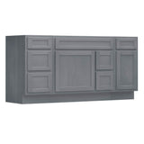 Vanity Art 66 in. W x 21 in. D x 32.5 in. H Bath Vanity Cabinet without Top in Silver