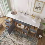 Vanity Art 66 in. W x 21 in. D x 32.5 in. H Bath Vanity Cabinet without Top in Silver